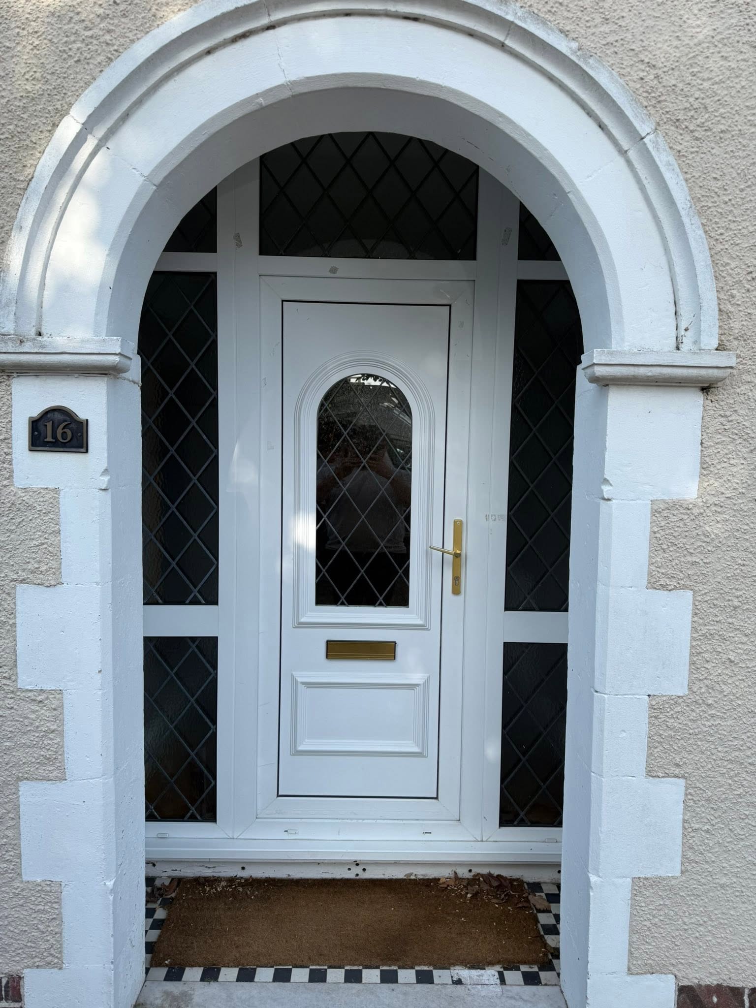 Entrance before replacement door installation